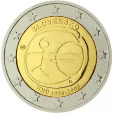 09-SLK-2E.1 Slowakije 2 Euro 2009, EMU 10 Jaar Euro, FDC