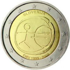 Slovenie 2 Euro 2009, EMU 10 Jaar Euro, FDC
