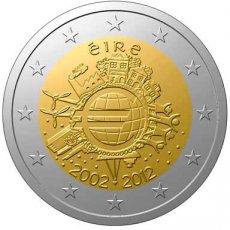 Ierland 2 Euro 2012, 10 Jaar Chartale Euro, FDC