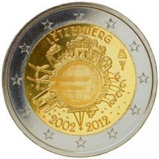 Luxemburg 2 Euro 2012, 10 Jaar Chartale Euro, FDC