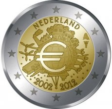 12-NED-2E Nederland 2 Euro 2012, 10 Jaar Chartale Euro, FDC