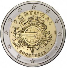 Portugal 2 Euro 2012, 10 Jaar Chartale Euro, FDC