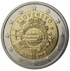 Slowakije 2 Euro 2012, 10 Jaar Chartale Euro, FDC