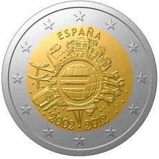 12-SPA-2E.1 Spanje 2 Euro 2012, 10 Jaar Chartale Euro, FDC