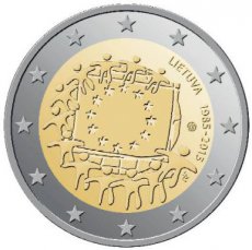 Litouwen 2 Euro 2015, 30e Verjaardag Van De Europese Vlag, FDC