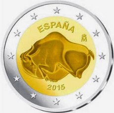 15-SPA-2E.1 Spanje 2 Euro 2015, Grotten Van Altamira, FDC