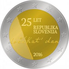 16-SLO-2E Slovenië 2 Euro 2016, 25 Jaar Onafhankelijkheid, FDC