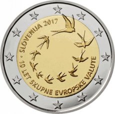 17-SLO-2E.1 Slovenië 2 Euro 2017, 10 Jaar Euro In Slovenië, FDC