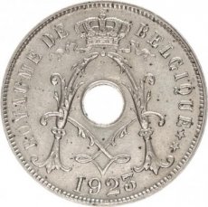 Belgium, 25 Centimes 1923 FR, Morin 328, XF/AU