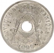 Belgium, 25 Centimes 1929 FR, Morin 335, XF/AU